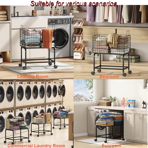 Wire Laundry Hamper Cart
