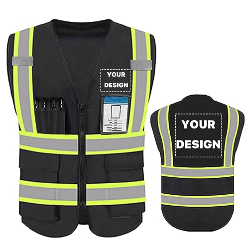 High Reflective Visibility Safety Vest Custom Your Logo Safety Workwear with Reflective Strips and Pockets