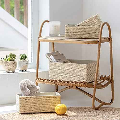 Storage Wicker Baskets for Bathroom Organizing Set of 4