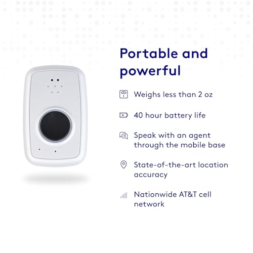 On-The-Go Mobile Medical Alert System for Seniors - GPS Capabilities, Included Waterproof Wearable Panic Button, 24/7 U.S. Based Monitoring
