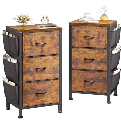 Night Stand White Nightstand with Drawers