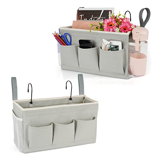 Bedside Caddy Bedside Organizer Bedside Storage Caddy with Fixed Straps and Water Bottle Holder for Home College Dorm Bunk Bed Hospital Bed Crib Bed Rails