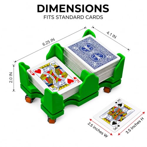 Card Holder 9 Deck Plastic Revolving Card Game Holder Playing Cards Tray Rotating 360° Organizes Multiple Decks for Canasta