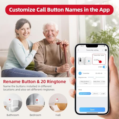 Wi Fi Wireless Caregiver Pager Call Button for Elderly at Home