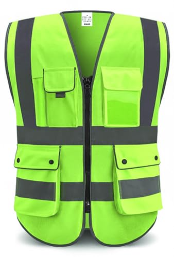 Reflective Safety Vest for Men & Women High Visibility Class 2 Vest with Pockets Meets ANSI Standards