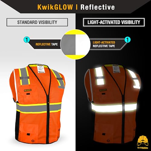 BIG KAHUNA Safety Vest Class 2 ANSI OSHA Hi Vis Reflective Vest