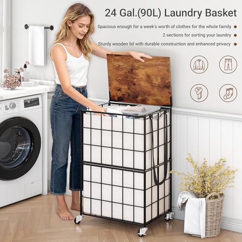 Laundry Basket with Wheels