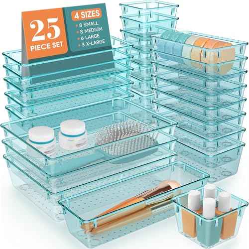 25 PCS Plastic Drawer Organizer Set