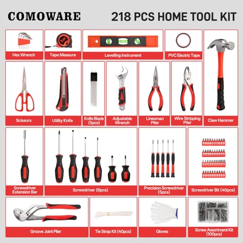 218 Pcs Home Tool Kit