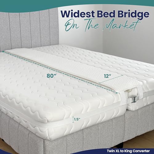 Bed Bridge Split King Gap Filler for Adjustable Bed