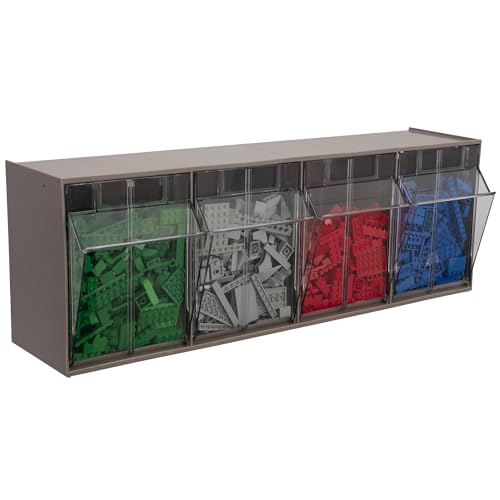 TiltView Horizontal Plastic Organizer Storage System Cabinet