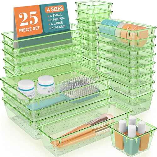25 PCS Plastic Drawer Organizer Set