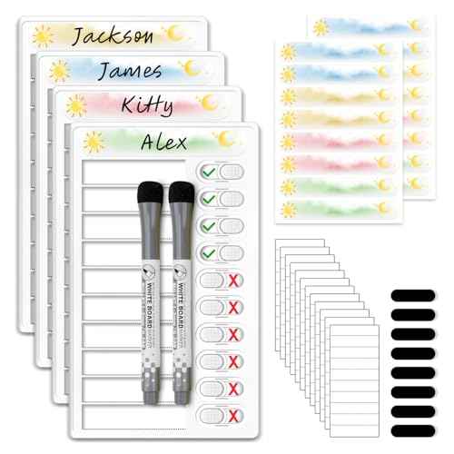 Upgraded Slider Dry Erase Chore Chart for Kids Multiple Kids