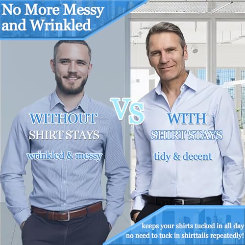 Mens Shirt Stays Adjustable Elastic Shirts Tucker Shirt Garter for Men Police Keep Shirt Tucked