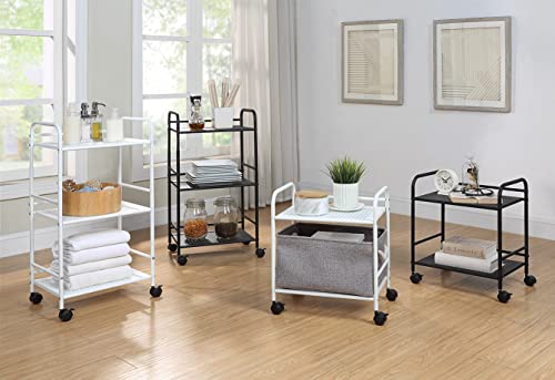 Minimalist Style 3 Tier Utility Rolling Shelf Cart