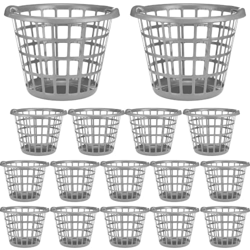 Plastic Round Laundry Baskets with Easy Carry Handles