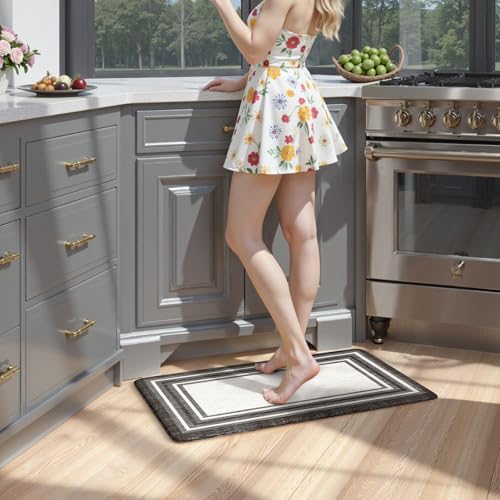 KIMDOE Boho Kitchen Rugs and Mats 2PCS Cushioned Anti Fatigue Kitchen Mat Non