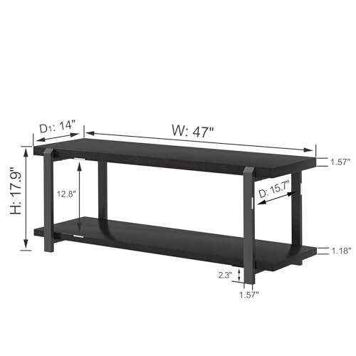 Industrial Modern Entryway Shoe Storage Bench for Hallway Living Room Bedroom