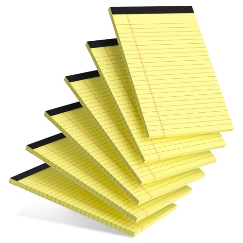 Small Note Pad 5x8 College Ruled Pink Legal Pads Paper Notepads 6 Pack Clear Print Writing Pads 5 x 8 Legal Pads Perforated Narrow Ruled Pads of Paper