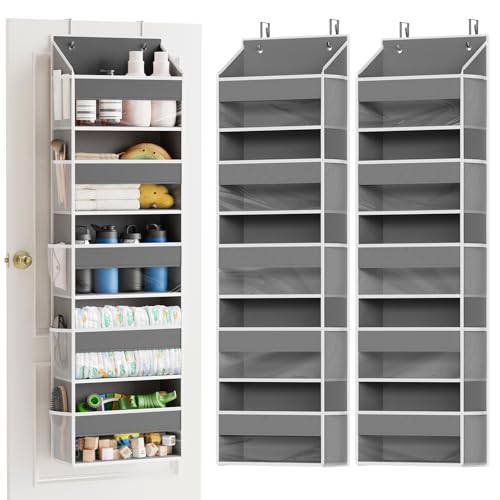 1 Pack Over The Door Organizer with 5 Large Pockets and 10 Mesh Side Pockets