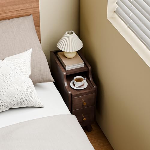 Narrow Nightstand with Drawers