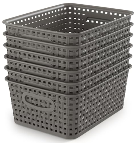 Woven Plastic Storage Organizer Baskets