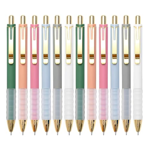Ballpoint Pens Black Medium Point 1mm Pen with Super Soft Grip Ball Point Pen for Men Women Retractable Pens