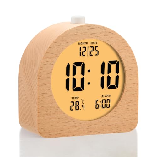 Wooden Digital Alarm Clock for Bedrooms