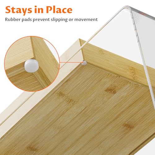Bamboo Desk Drawer Organizer with Removable Dividers