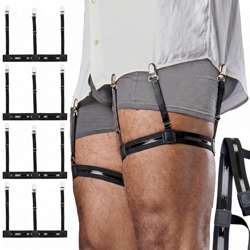 Mens Shirt Stays Adjustable Elastic Shirts Tucker Shirt Garter for Men Police Keep Shirt Tucked