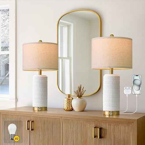 Touch Bedside Table Lamps with USB Ports for Bedroom
