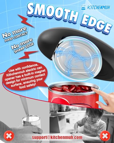 One Touch Electric Can Opener Fits All Can Sizes for Seniors with Arthritis