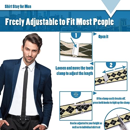 Y Style Shirt Stays For Men with Non