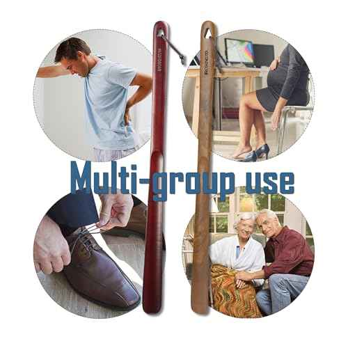 Wooden Shoe Horn Long Handle 23.6" for Seniors Helper