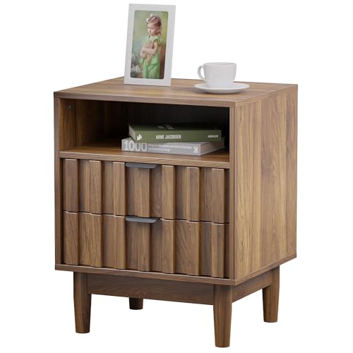 Rattan Marble Nightstand