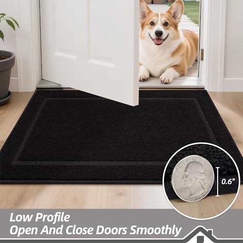 Dog-Door-Mat Non-Slip Entryway Rug Resist Dirt Indoor Door Mats Low-Profile Welcome Mat Washable Front Door Mat Absorbent Dog Mat for Dirty & Wet Paws and Wet Shoes