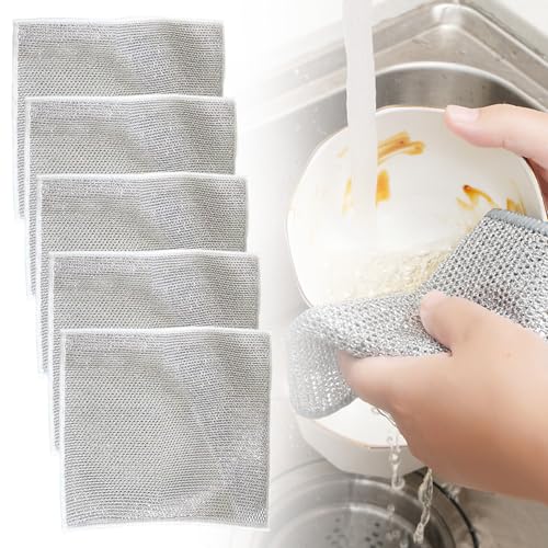 Multipurpose Wire Dishwashing Rags for Wet and Dry