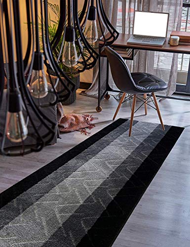 Custom Size Hallway Runner Rug Trellis Grey Color 31 inch Wide Select Your Length Non