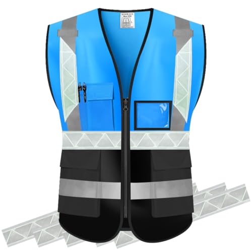 High Visibility Safety Vest Customize Your Logo Protective Workwear 5 Pockets Outdoor Work Vest