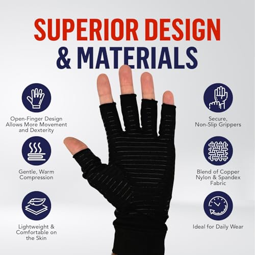 Doctor Developed Open Finger Arthritis Gloves