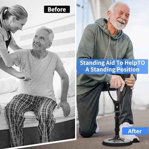 Upgraded Portable Standing Aid with Integrated Reinforced Fixation Buttons and Oversized 7" Base