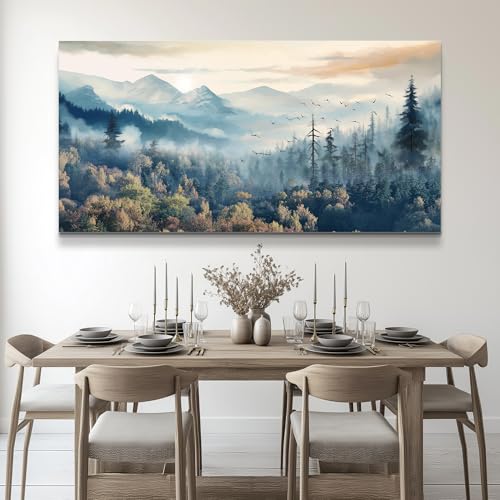 Canvas Wall Art For Bedroom Wall Decor For Living Room Modern Office Artwork For Walls Scenic Painting Forest Tree Landscape Pictures Nature Abstract Decoration Ready To Hang Home Decor