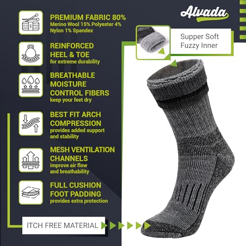 Warm Thermal Wool Socks for Winter Moisture Wicking and Breathable Cozy Boot Socks