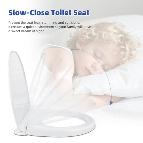 Toilet Seat Elongated with Slow Close Hinges Compatible with TOTO