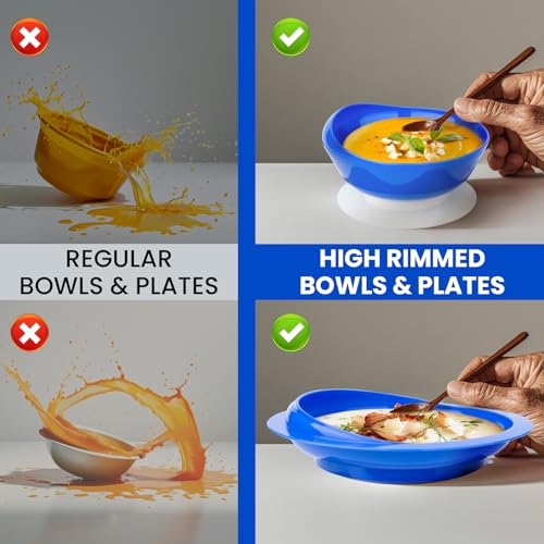 Spill Proof Scoop Plate and Bowl with Non