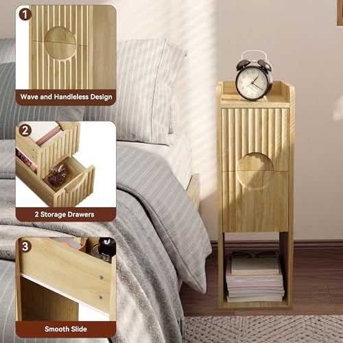 Narrow Nightstand Set of 2