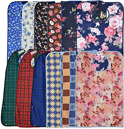 12 Pack Adult Bibs with Crumb Catcher