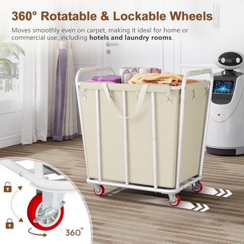 Large Laundry Cart with Wheels
