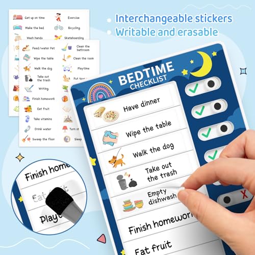 2 Pieces Chore Chart for Adults to do List My Chores Checklist Task Board Sliding Routine Chart for Kids Rv Reminder