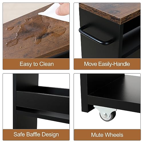 4 Tier Slim Storage Cart with Handle